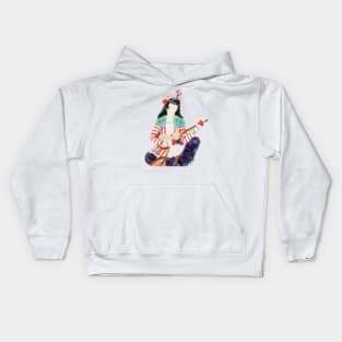 Persian Woman Playing Guitar Kids Hoodie